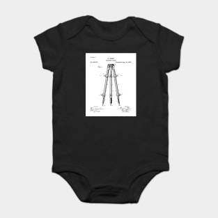 Surveyor Tripod Patent - Land Surveying Geology Geography Art - White Baby Bodysuit